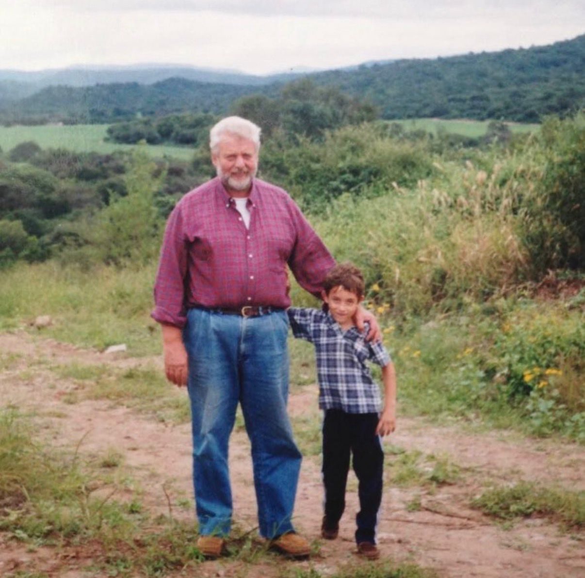 Luis Franco con su hijo, en los primeros años